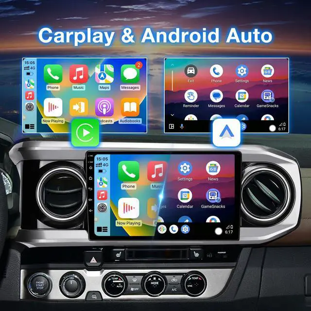 Alt view image 2 of 6 - Android 13 Car Stereo Head Unit Compatible with Toyota Tacoma 2016-2023, Touch Screen Car Radio with Wireless CarPlay&Android Auto, GPS/FM/WiFi/Bluetooth, 1080P Reverse Camera, SWC (Silver, 10 Inch)