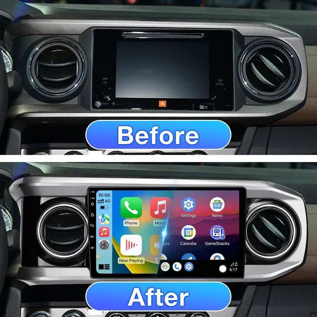 Alt view image 3 of 6 - Android 13 Car Stereo Head Unit Compatible with Toyota Tacoma 2016-2023, Touch Screen Car Radio with Wireless CarPlay&Android Auto, GPS/FM/WiFi/Bluetooth, 1080P Reverse Camera, SWC (Silver, 10 Inch)