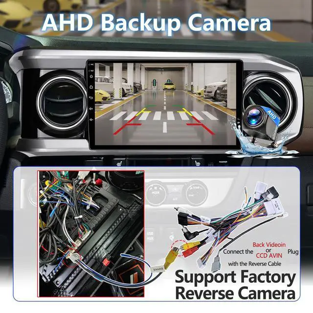 Alt view image 4 of 6 - Android 13 Car Stereo Head Unit Compatible with Toyota Tacoma 2016-2023, Touch Screen Car Radio with Wireless CarPlay&Android Auto, GPS/FM/WiFi/Bluetooth, 1080P Reverse Camera, SWC (Silver, 10 Inch)