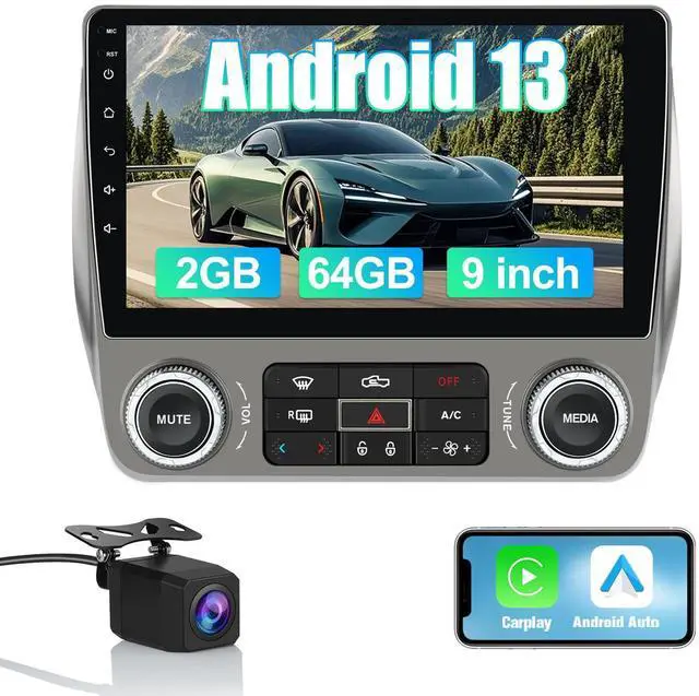 Main image of 4Core 64GB Android Car Stereo for Chevy Camaro 2010-2015, 9 inch Touchscreen Radio with Wireless CarPlay Android Auto, DSP, GPS Navigation, Bluetooth, WiFi, SWC, Backup Camera