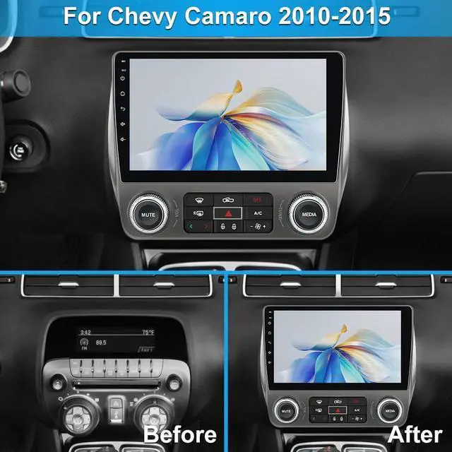 Alt view image 3 of 6 - 4Core 64GB Android Car Stereo for Chevy Camaro 2010-2015, 9 inch Touchscreen Radio with Wireless CarPlay Android Auto, DSP, GPS Navigation, Bluetooth, WiFi, SWC, Backup Camera