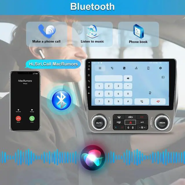 Alt view image 4 of 6 - 4Core 64GB Android Car Stereo for Chevy Camaro 2010-2015, 9 inch Touchscreen Radio with Wireless CarPlay Android Auto, DSP, GPS Navigation, Bluetooth, WiFi, SWC, Backup Camera