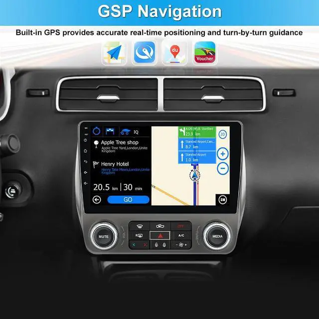 Alt view image 5 of 6 - 4Core 64GB Android Car Stereo for Chevy Camaro 2010-2015, 9 inch Touchscreen Radio with Wireless CarPlay Android Auto, DSP, GPS Navigation, Bluetooth, WiFi, SWC, Backup Camera
