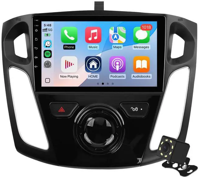Main image of 9 Inch IPS Touchscreen Android 14 Car Stereo for Ford Focus 2012-2018 with Wireless CarPlay & Android Auto 1+32GB Car Radio, Support GPS, WiFi, Bluetooth, FM Radio, Backup Camera, SWC, Dual USB