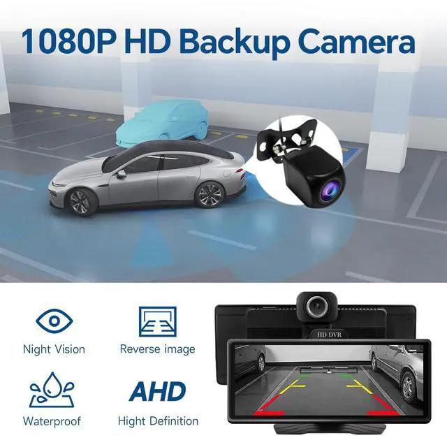 Alt view image 6 of 6 - Portable Wireless Carplay Car Stereo, 10.26" HD Touchscreen for Car with CarPlay & Android Auto with Backup Camera, GPS, Bluetooth, Voice Control, Mirror Link, FM, AUX, Universal Fit