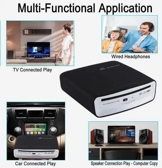 Alt view image 4 of 6 - Portable Universal CD Player for Car with USB Port AUX Port,USB External CD Player for Vehicle,Laptop,Desktop,TV,Mac,Computer,for Android 4.4 and Above Navigation