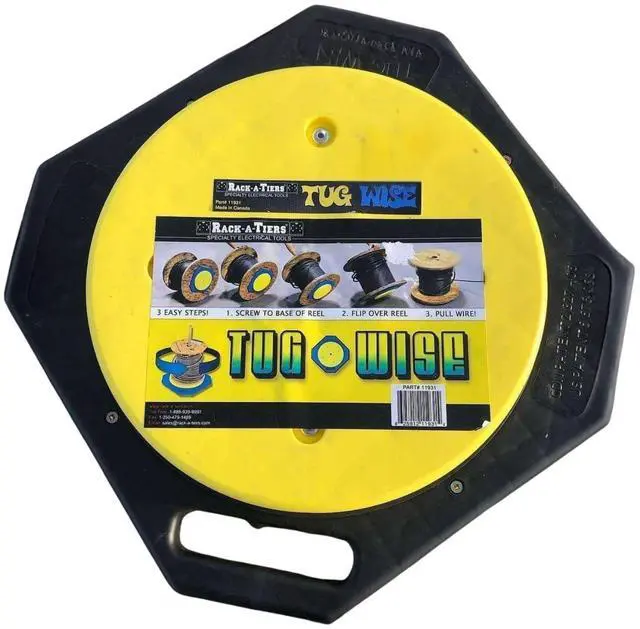Main image of Tug Wise - 1000 lb Heavy-Duty Wire Spool Dispenser, Lazy Susan Style Turntable, Portable 360° Cable Reel Spinner, Cable Drum Unwinder, Wire Rack, Spool Roller (#11931)