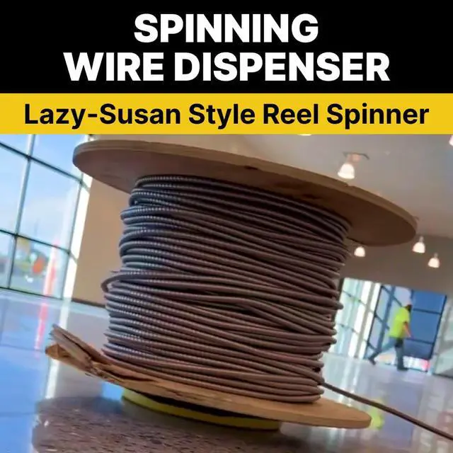 Alt view image 2 of 5 - Tug Wise - 1000 lb Heavy-Duty Wire Spool Dispenser, Lazy Susan Style Turntable, Portable 360° Cable Reel Spinner, Cable Drum Unwinder, Wire Rack, Spool Roller (#11931)