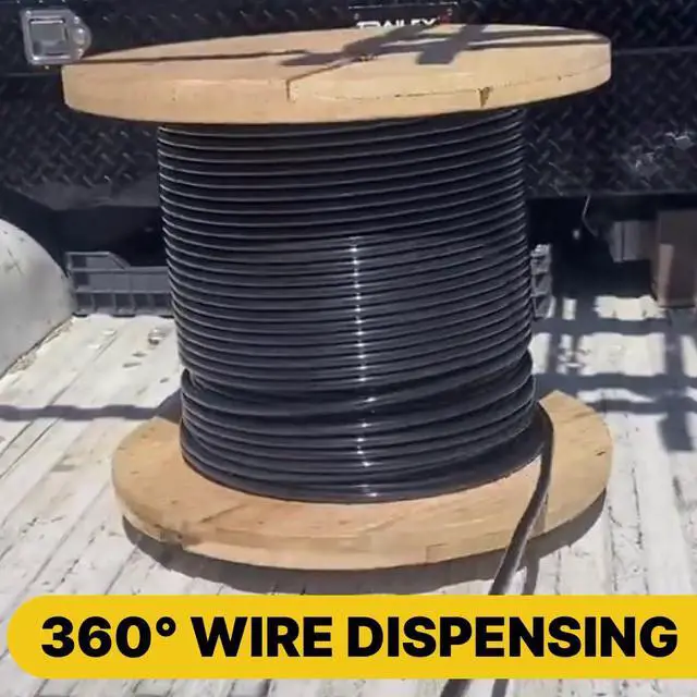 Alt view image 4 of 5 - Tug Wise - 1000 lb Heavy-Duty Wire Spool Dispenser, Lazy Susan Style Turntable, Portable 360° Cable Reel Spinner, Cable Drum Unwinder, Wire Rack, Spool Roller (#11931)