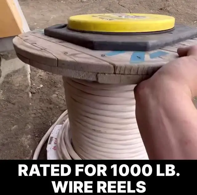 Alt view image 5 of 5 - Tug Wise - 1000 lb Heavy-Duty Wire Spool Dispenser, Lazy Susan Style Turntable, Portable 360° Cable Reel Spinner, Cable Drum Unwinder, Wire Rack, Spool Roller (#11931)