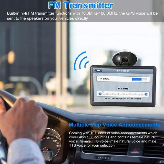 Alt view image 4 of 6 - GPS Navigation for Car, Latest 2026 Map,7 inch Touch Screen Real Voice Spoken Turn-by-Turn Direction Reminding Navigation System for Cars, Vehicle GPS Satellite Navigator with(Free Updates)