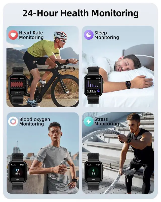 Alt view image 4 of 6 - Built-in GPS Smart Watch for Men Women with Bluetooth Calling, GPS Fitness Activity Tracker 100+ Sport Modes, Heart Rate Sleep Monitor, Waterproof Pedometer for Android & iPhone(Two Bands)