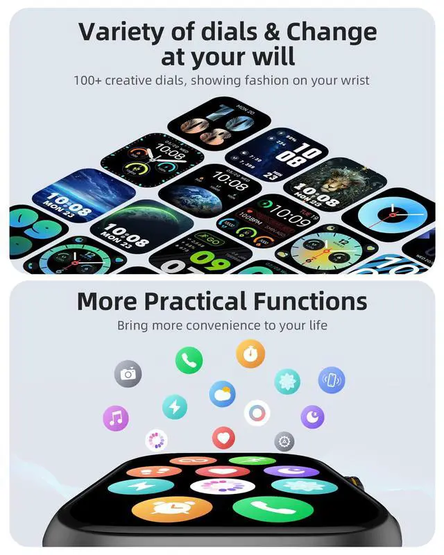 Alt view image 6 of 6 - Built-in GPS Smart Watch for Men Women with Bluetooth Calling, GPS Fitness Activity Tracker 100+ Sport Modes, Heart Rate Sleep Monitor, Waterproof Pedometer for Android & iPhone(Two Bands)