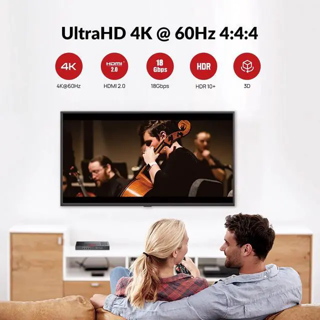 Alt view image 3 of 6 - AV Access HDMI Extender Over Cat6a/7 4K@60Hz 4:4:4 HDR, HDBaseT 230ft Long Distance, PoE, IR Remote Control, RS232, HDCP 2.2 for TV, Projector, Conference Room(4KEX70-H2)