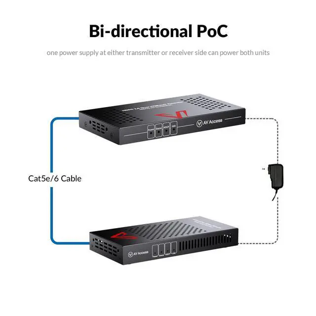 Alt view image 6 of 6 - AV Access HDMI Extender Over Cat6a/7 4K@60Hz 4:4:4 HDR, HDBaseT 230ft Long Distance, PoE, IR Remote Control, RS232, HDCP 2.2 for TV, Projector, Conference Room(4KEX70-H2)