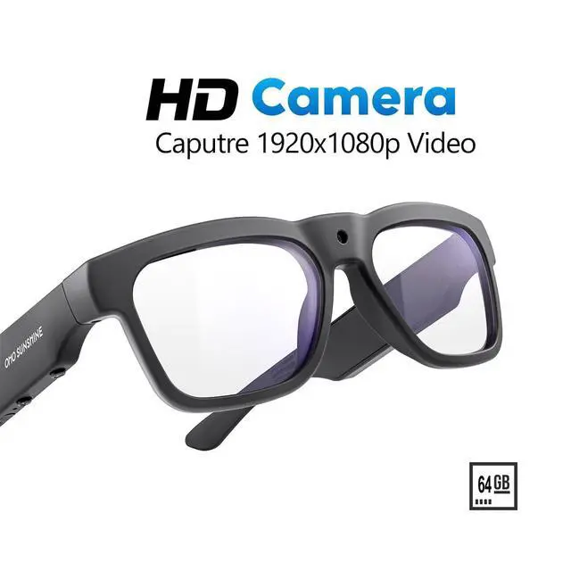Alt view image 6 of 6 - OHO 1080PCamera Bluetooth Smart Glasses, Hands-Free Video Recording, UV Protection, Sweat-Resistant, Lightweight Unisex Daily