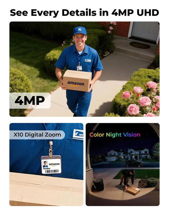 Alt view image 3 of 6 - Security Cameras Wireless Outdoor 5G& 2.4G, No Subscription, 2 Cam-Kit,4MP Solar Powered Home Security Cameras System With 360°PTZ,128GB Local Storage,Color Night Vision WiFi Cameras for Home Security