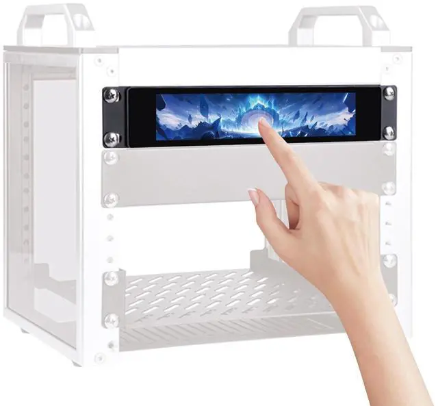 Main image of 6.91 inch 1424x280 LCD Touch Screen 1U Rack Mount Monitor for DeskPi RackMate T0/T1/T2/T0 Plus/T1 Plus/TL1 Server Cabinet and 10 inch Server Rack
