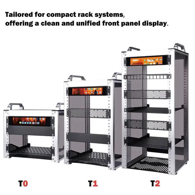 Alt view image 6 of 6 - 6.91 inch 1424x280 LCD Touch Screen 1U Rack Mount Monitor for DeskPi RackMate T0/T1/T2/T0 Plus/T1 Plus/TL1 Server Cabinet and 10 inch Server Rack