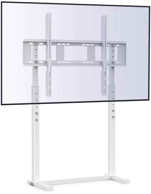 Main image of Universal Against The Wall TV Stand Floor: Free Standing Mount Stand with Height Adjustable Bracket for TV Bench Compatible with 32-85 inch Flat Panel LED LCD Plasma Screens (White)