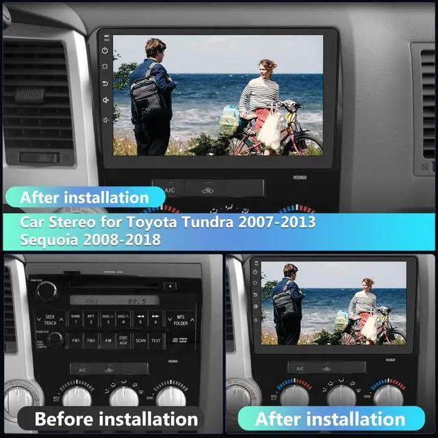 Alt view image 2 of 6 - Car Stereo Android 13 for Toyota Tundra 2007-2013 Sequoia 2008-2018,10.1 Inch Touch Screen 2+32GB Car Radio Wireless CarPlay GPS WiFi BT Mirror Link SWC AM/FM