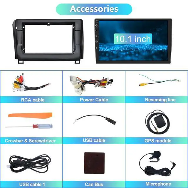 Alt view image 6 of 6 - Car Stereo Android 13 for Toyota Tundra 2007-2013 Sequoia 2008-2018,10.1 Inch Touch Screen 2+32GB Car Radio Wireless CarPlay GPS WiFi BT Mirror Link SWC AM/FM