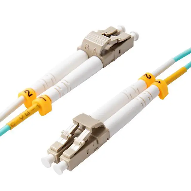 Alt view image 4 of 6 - OM4 LC to LC Fiber Patch Cable 75m/246ft, 10G/40G/100GB 50/125m Multimode Duplex MM Fiber Jumper Patch Cord LSZH(Aqua) - 75M(246ft)