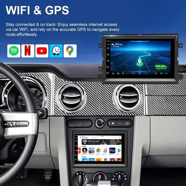 Alt view image 5 of 6 - Car Radio for Ford Mustang 2005-2009, Explorer 2006-2010, Edge 2007-2010, Expedition 2007-2014, 7 Inch Touch Screen Stereo Upgrade with Wireless Carplay Android Auto Bluetooth Backup Camera 5GWiFi FM