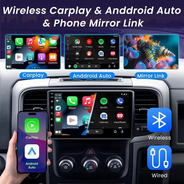 Alt view image 5 of 6 - 4Core+64G ROM Andriod 13 Car Radio for Dodge RAM 1500 2500 2013-2018: 9 inch IPS Touchscreen Car Stereo with Wireless Carplay Android Auto Bluetooth 5G WiFi 1080P Backup Camera GPS FM