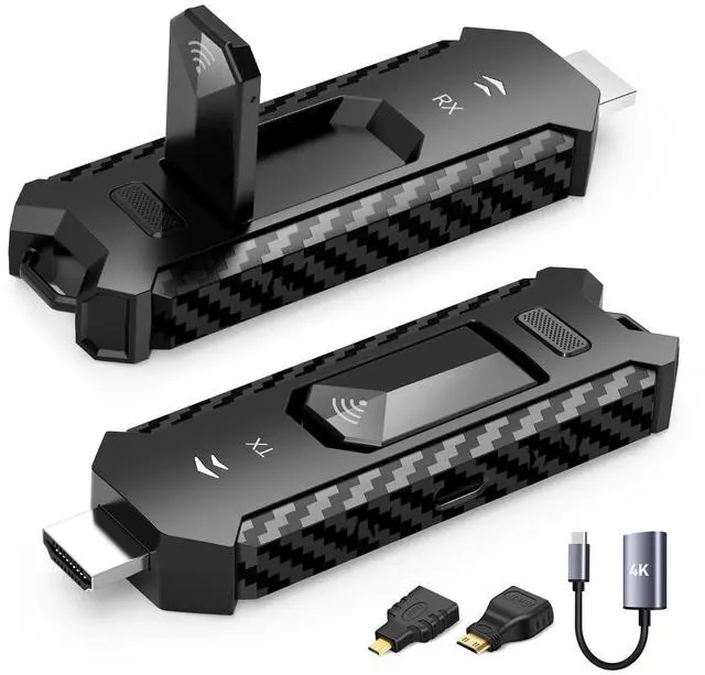 Main image of Portable Wireless HDMI PRO- Transmitter and Receiver, Plug and Play Extender Kit, Heat-Control, 165FT/50M 5.8G/2.4G @60Hz, Stream Video/PPT from Laptop to HDTV/Monitor Wirelessly
