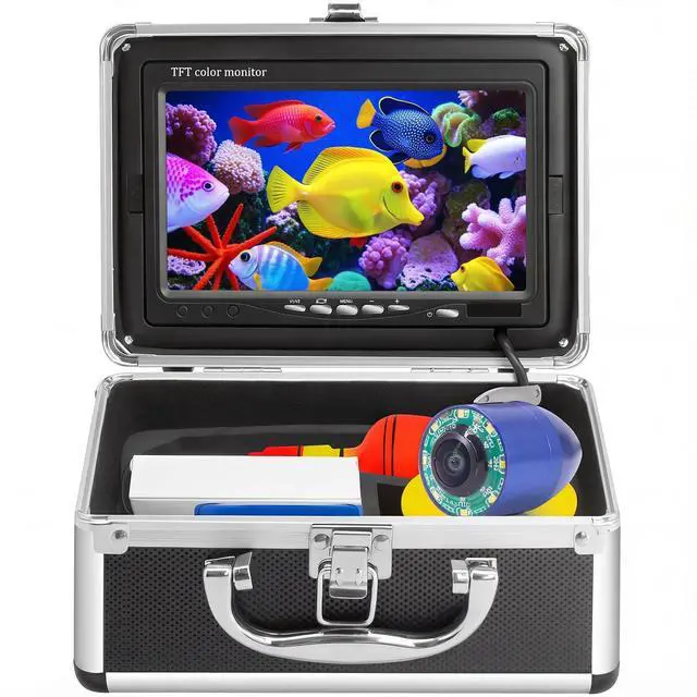 Main image of Underwater Fishing Camera, Portable Fish Finder with 7" LCD Monitor, IP68 Waterproof 1000TVL HD Fishing Camera with Infrared Lights for Lake Kayak Boat Ice Dark Fishing (65ft/20M Cable)