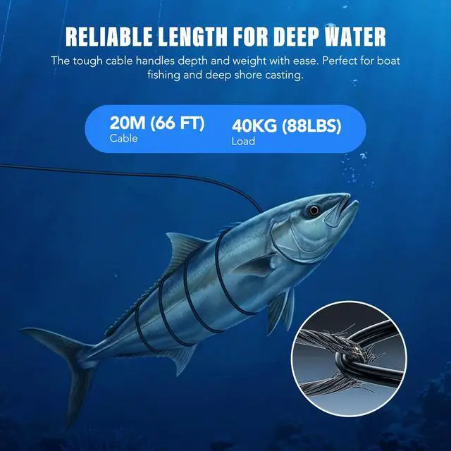 Alt view image 5 of 6 - Underwater Fishing Camera, Portable Fish Finder with 7" LCD Monitor, IP68 Waterproof 1000TVL HD Fishing Camera with Infrared Lights for Lake Kayak Boat Ice Dark Fishing (65ft/20M Cable)