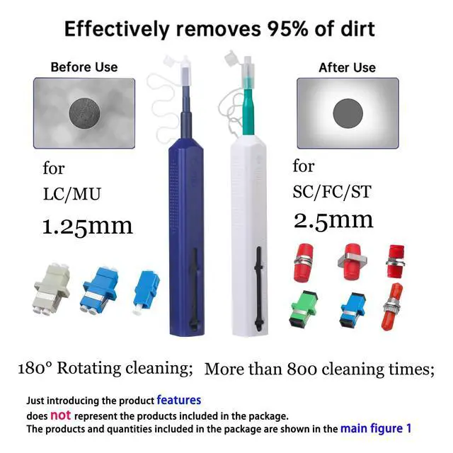Alt view image 2 of 6 - 10pcs Optical Fiber Cleaning Pen 2.5mm Ferrules SC/ST/FC Optical Fiber Connector Cleaning Pen Been Cleaned for More Than 800 Times