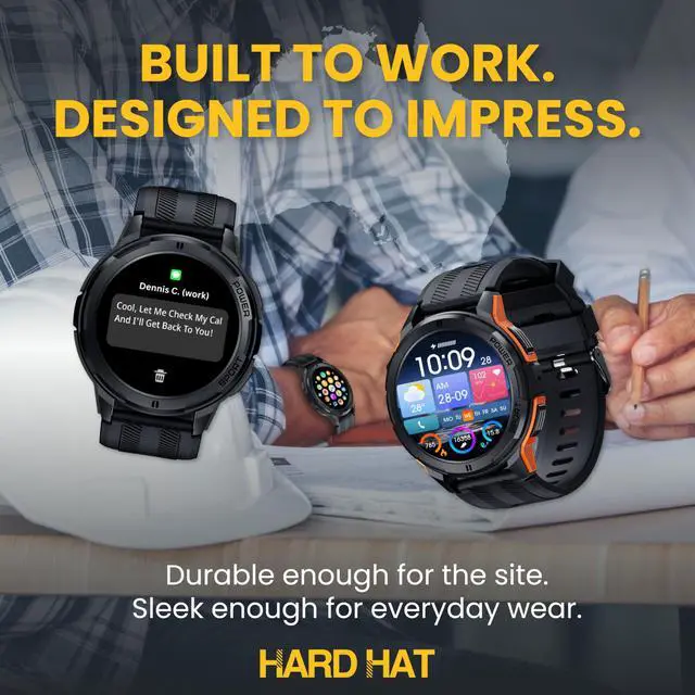 Alt view image 2 of 6 - Rugged Smart Watch for Men, Foreman Smartwatch, Waterproof Digital Watch for The Toughest Jobs, with Fitness Trackers, Heart Rate Monitor, IP68, Pedometer, Workout Modes and More