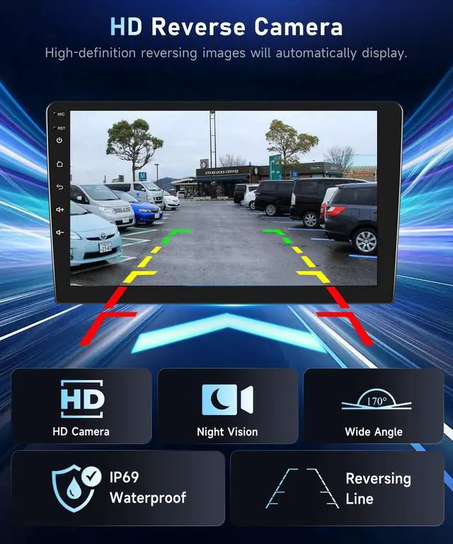 Alt view image 6 of 6 - 8Core4+64G Car Stereo for Toyota RAV4 2003-2005 Wireless CarPlay/Android Auto Android Radio with Qualcomm 9" IPS Touch Screen,BT5.1,DSP Hi-Res,GPS,SWC,Backup Camera for Toyota RAV4 Radio