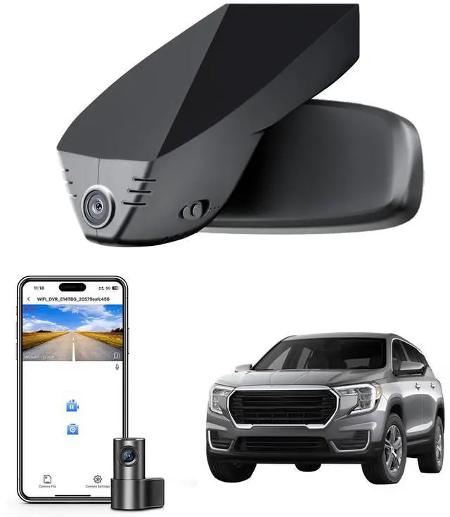 Main image of Front 4K & Rear 1080p Dash Cam for GMC Terrain 2018-2024(Model A), SL SLE AT4 Denali, Model A & Model B Have Same Models Years but Vehicle Sensor Cover are Different, Free App, GPS, 128GB Card