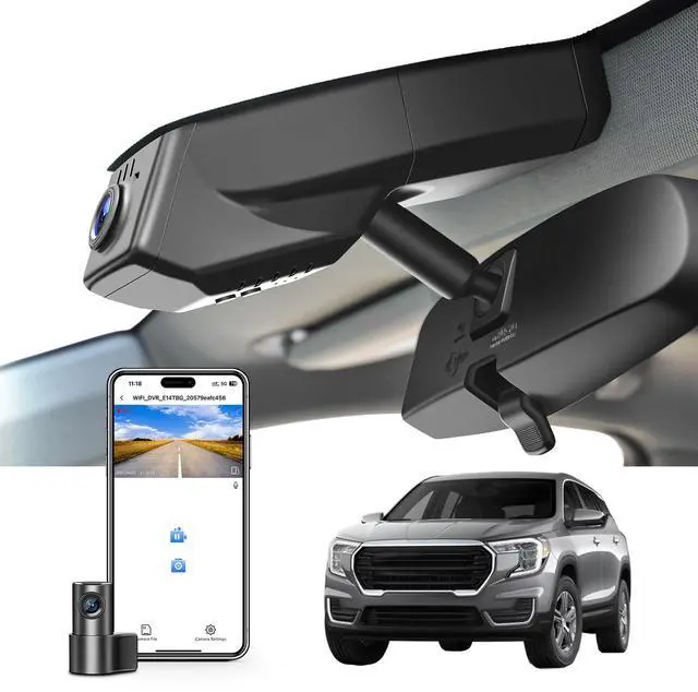 Main image of Front 4K & Rear 1080p Dash Cam for GMC Terrain 2018-2024(Model B), SL SLE SLT AT4 Denali, Model A & Model B Have Same Models Years but Vehicle Sensor Cover are Different, Free App, 128GB Card