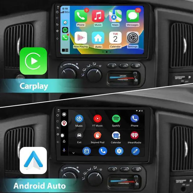 Alt view image 2 of 6 - 5G WiFi Car Radio Stereo for Dodge RAM 1500 2500 2002 2003 2004 2005,9 inch Touch Screen with Wireless CarPlay Android Auto