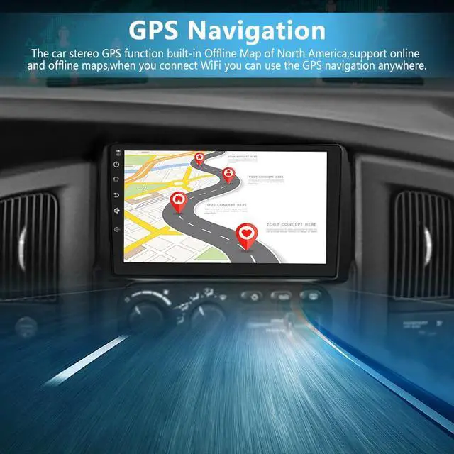 Alt view image 3 of 6 - 5G WiFi Car Radio Stereo for Dodge RAM 1500 2500 2002 2003 2004 2005,9 inch Touch Screen with Wireless CarPlay Android Auto