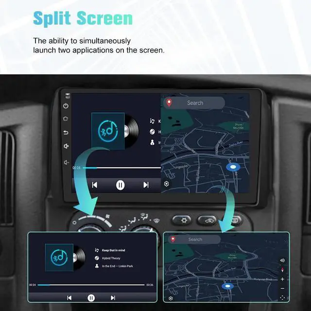 Alt view image 6 of 6 - 5G WiFi Car Radio Stereo for Dodge RAM 1500 2500 2002 2003 2004 2005,9 inch Touch Screen with Wireless CarPlay Android Auto