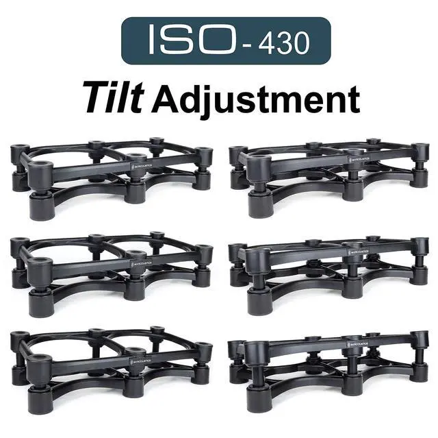 Alt view image 4 of 6 - Iso-Stand Series Speaker Isolation Stands with Tilt Adjustment: Iso-430 (17" x 9") Single
