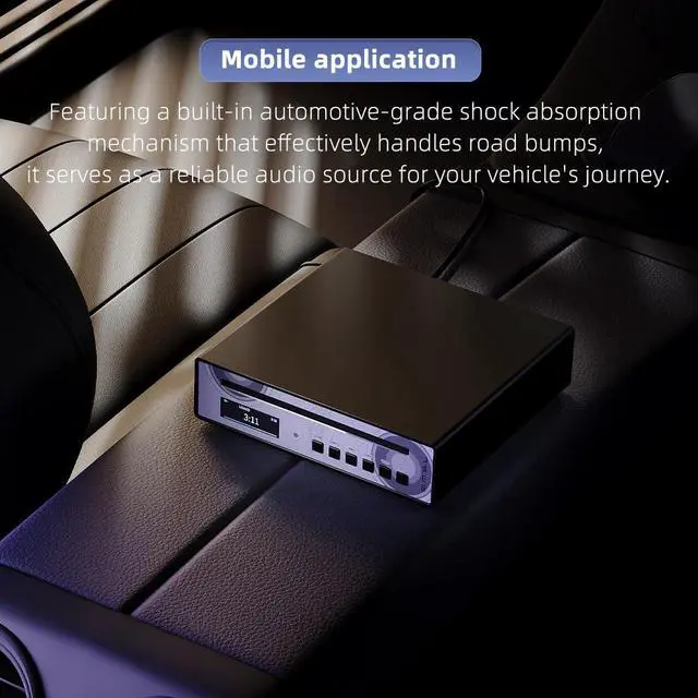 Alt view image 2 of 6 - SMSL PL100PRO CD Player,RCA/Optical/Coaxial/XLR Balanced/3.5+4.4mm Headphone Output,200mW 32,2*CS43131 High-End DAC Chips,Compatible with CD-R/CD-RW/MP3 Discs,Lossless MQA Playback