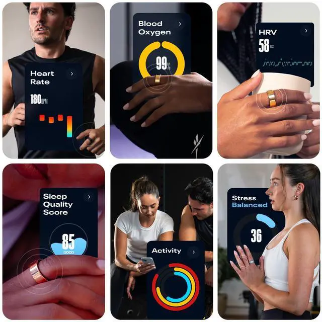 Alt view image 4 of 6 - Smart Ring for Women or Men - Shiny Gold, Size 7 Fitness Ring - The Next Generation of Wearable Technology - Fitness and Sleep Tracker - Monitors Wellbeing and Recovery