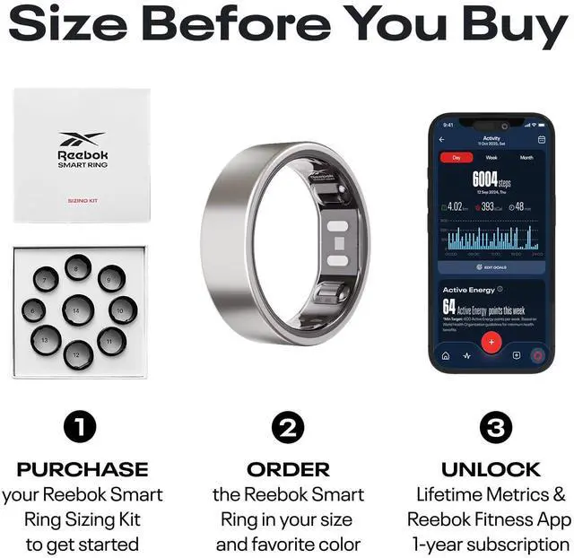 Alt view image 2 of 6 - Smart Ring for Women or Men - Matte Silver, Size 8 Fitness Ring - The Next Generation of Wearable Technology - Fitness and Sleep Tracker - Monitors Wellbeing and Recovery