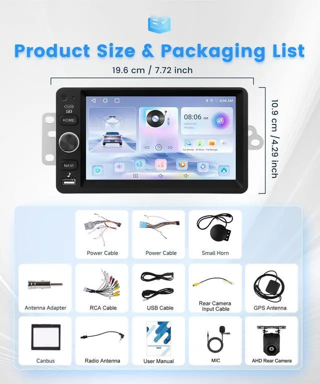 Alt view image 3 of 6 - 4Core+64GB Android Car Stereo for Chevy Silverado Tahoe Suburban 2003-2006, for GMC Sierra Yukon Hummer H2, 7-Inch Touchscreen Car Radio with Wireless Carplay Android Auto DSP SWC+Backup Cam