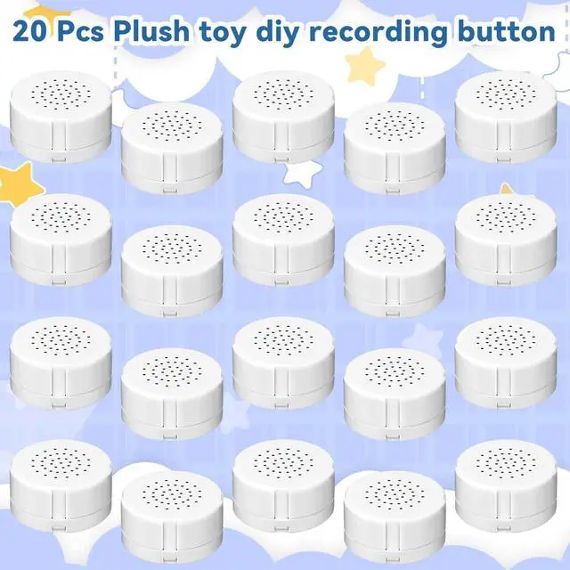 Alt view image 3 of 6 - 20 Pieces 20 Second Voice Recorder for Stuffed Animal, Sound Recorder Box Recordable Button Module Recording Device Record Custom Message Music for Plush Doll Stuffed Bear Toy Pillow