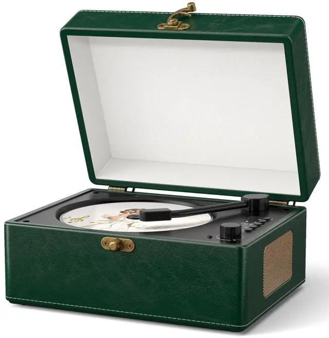 Main image of Retro CD Player with Bluetooth in&Out Portable Music Player for Relaxing Anywhere,Auto Power Off,USB,AUX,Headphone Jack,Vintage CD Player for Music Lovers,Birthday Gifts for Women/Men-Green