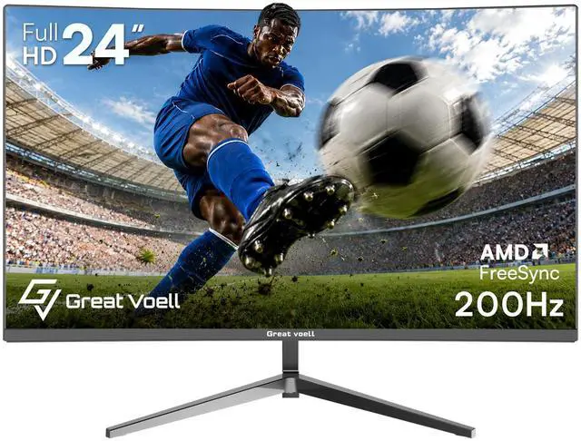 Main image of 24 Inch Curved Gaming Monitor 200Hz, 1ms MPRT, FHD 1080P Computer Monitor with 3000R Curvature, AMD FreeSync, 98% sRGB, HDR, DP HDMI Inputs, VESA for Home Office Esports