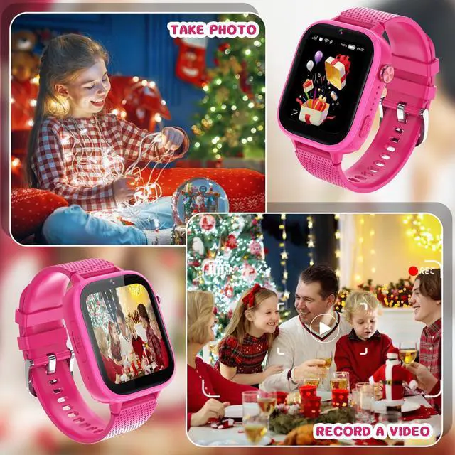 Alt view image 5 of 6 - 4G Kids Smart Watches Girls Gifts Age 3-12, Smart Watch for Kids with 47 Games, two-way calling feature, SOS emergency call Camera Video Recorder Gift Toys for Girls Ages 5 6 7 8 9 10 (Rose Red)
