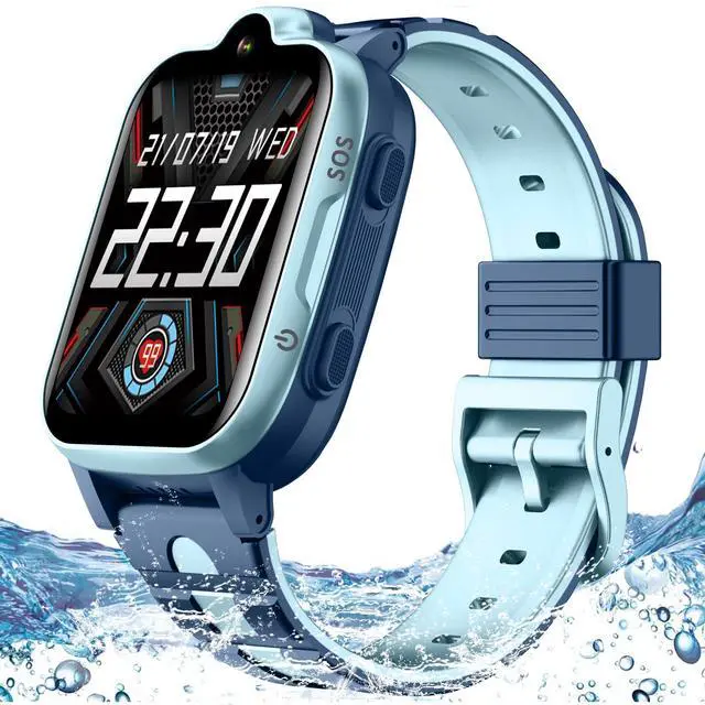 Main image of 4G GPS Smart Watch for Kids with Calling Whatsapp Line Facebook TikTok Tracker Phone Watch Video Call SOS Alarm Voice Chat Message Real-Time Tracking Smartwatch for Age 3-15 Gift Blue